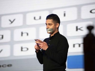 Chaker Khazaal Gives The World’s First Silent Keynote Speech at the Startups Without Borders Summit